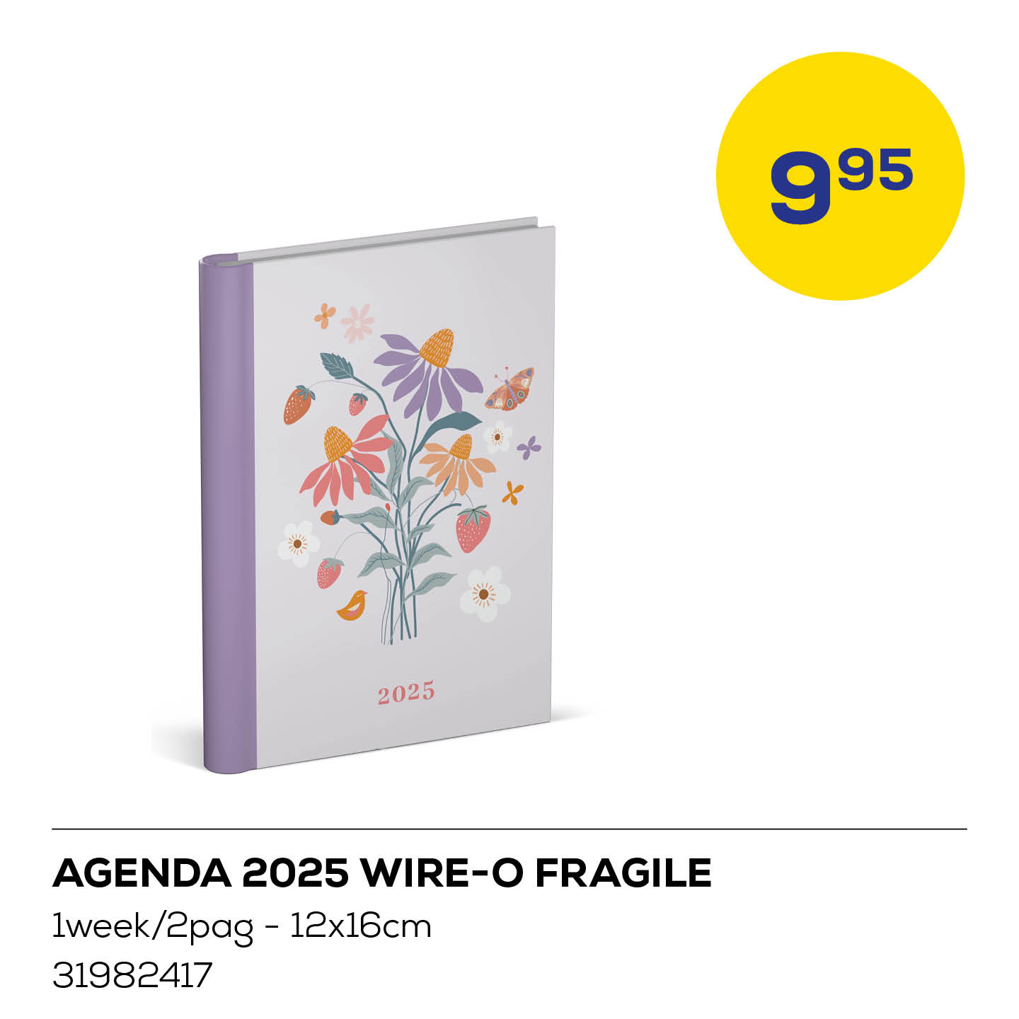 Agenda 2025 Wire-O Fragile 1week/2pag - 12x16cm